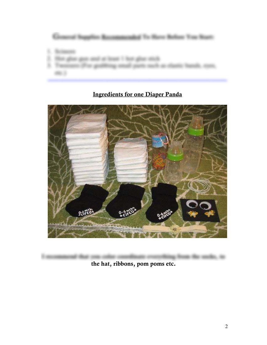 Sample page: Ingredients list