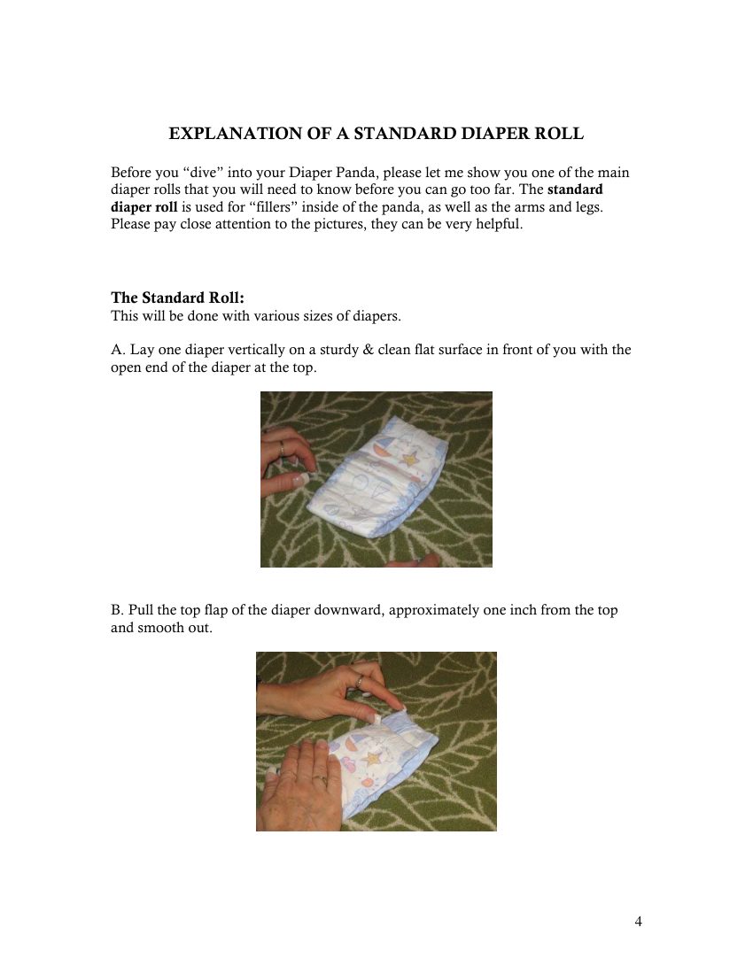 Sample page: Basic diaper roll